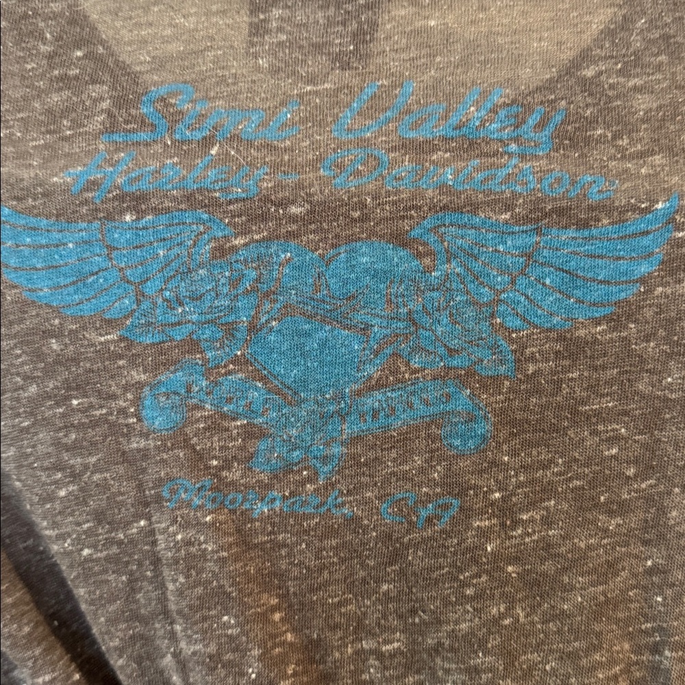 Harley-Davidson Charcoal Tee with Flag Design - Picture 5 of 5